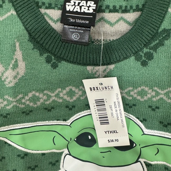 NWT’s Youth size XL or Adult size Small Grogu Sweater retails for 38.90 - Picture 5 of 5